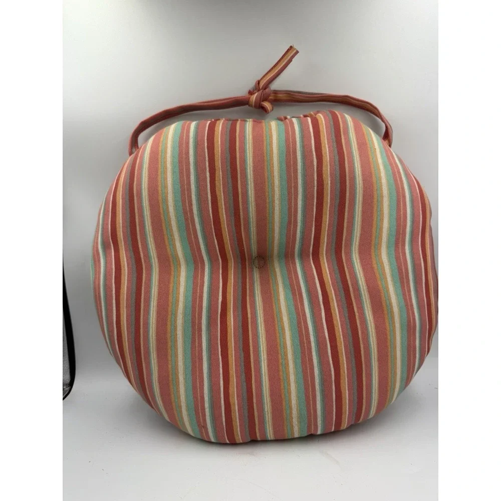 Bistro Chair Cushions Set of 4 Round Outdoor Cushions Water Resistant W/ Ties